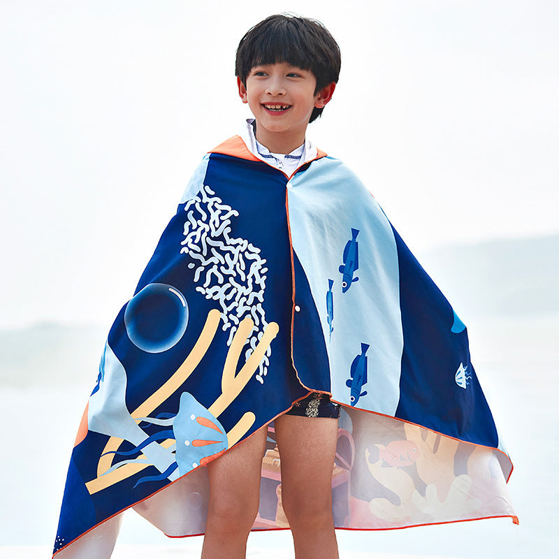 Unisex Strandponcho mit Hai-Motiv R&B