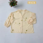 Damen Bluse mit Rüschendetails und floralem Stickdesign R&B