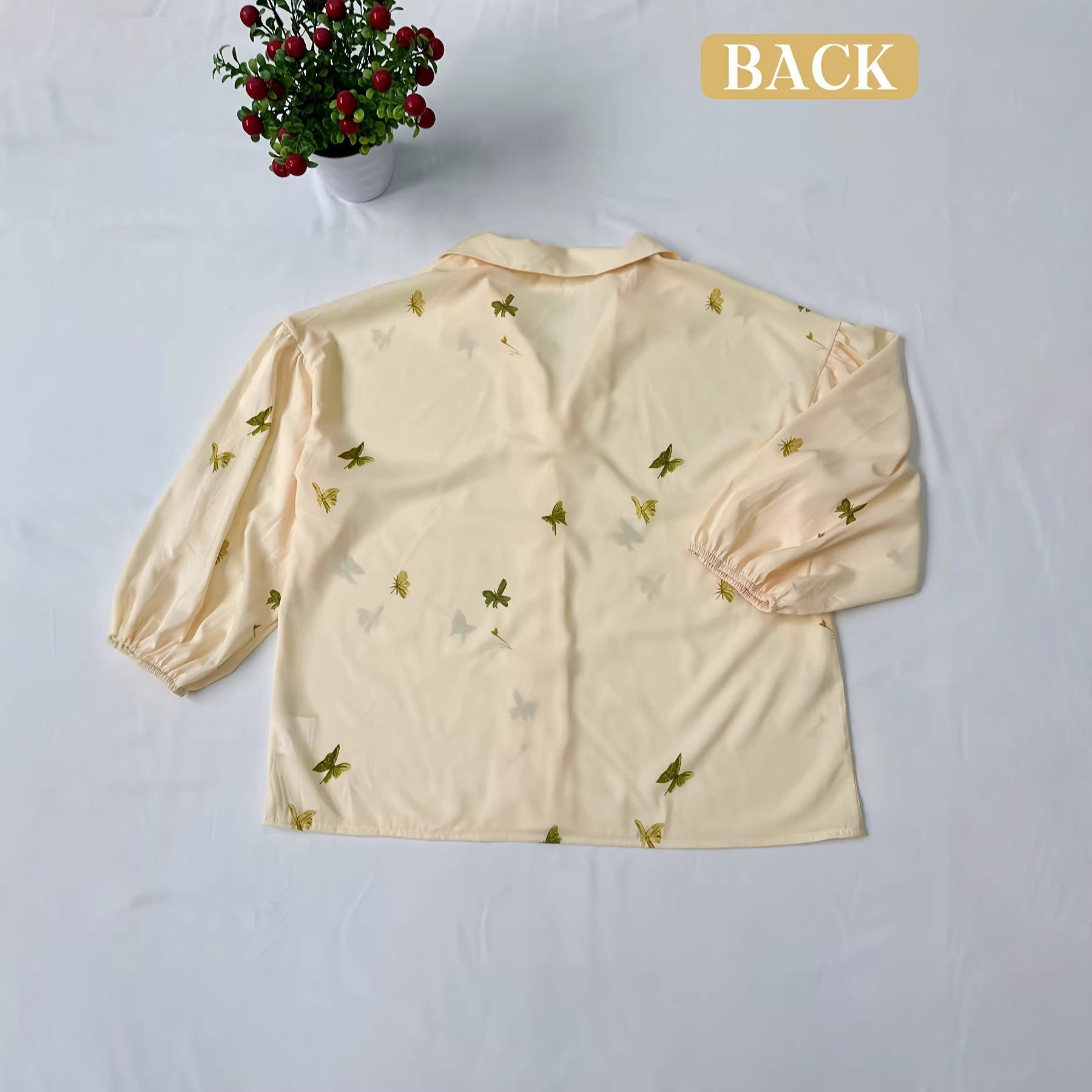 Damen Bluse mit Rüschendetails und floralem Stickdesign R&B