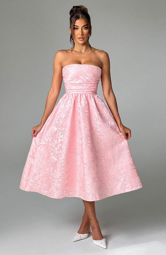 Damen Tailliertes Cocktailkleid mit schimmerndem Stoff und elegantem Bustier R&B