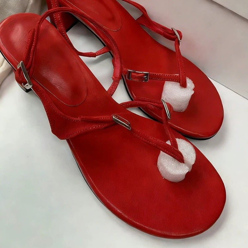 Damen Sandalen mit eleganten Riemen und modischem Absatz R&B