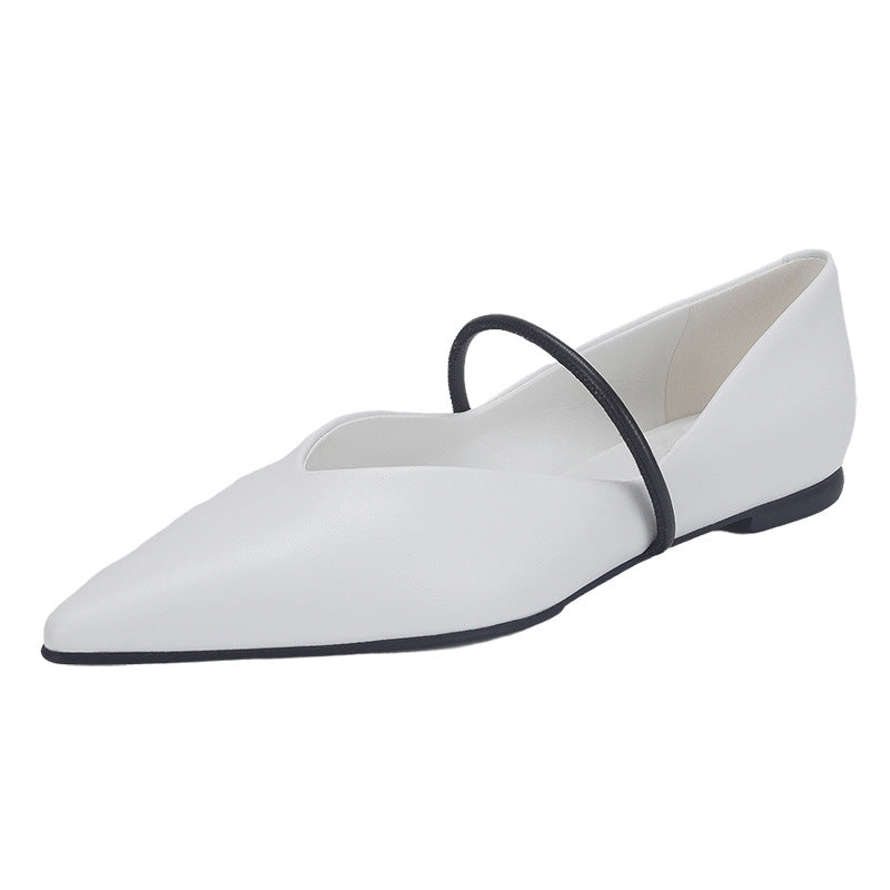 Damen Elegante und moderne Ballerinas mit asymmetrischem Riemen R&B