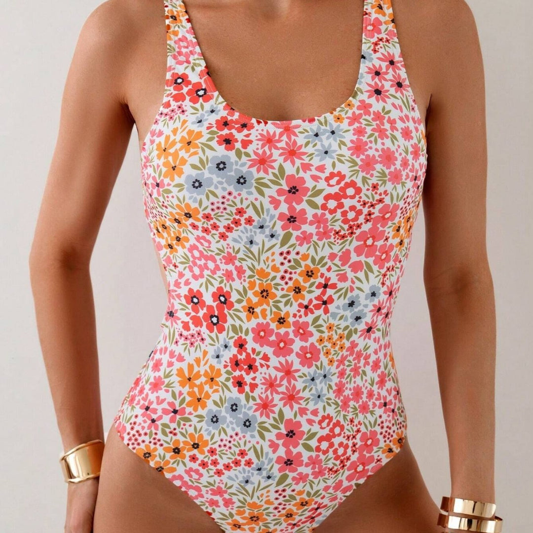 Damen Einteiler Badeanzug mit floralem Muster R&B