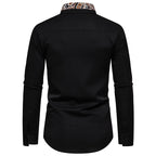 Herren klassisches Langarmhemd mit modernem Paisley-Muster R&B
