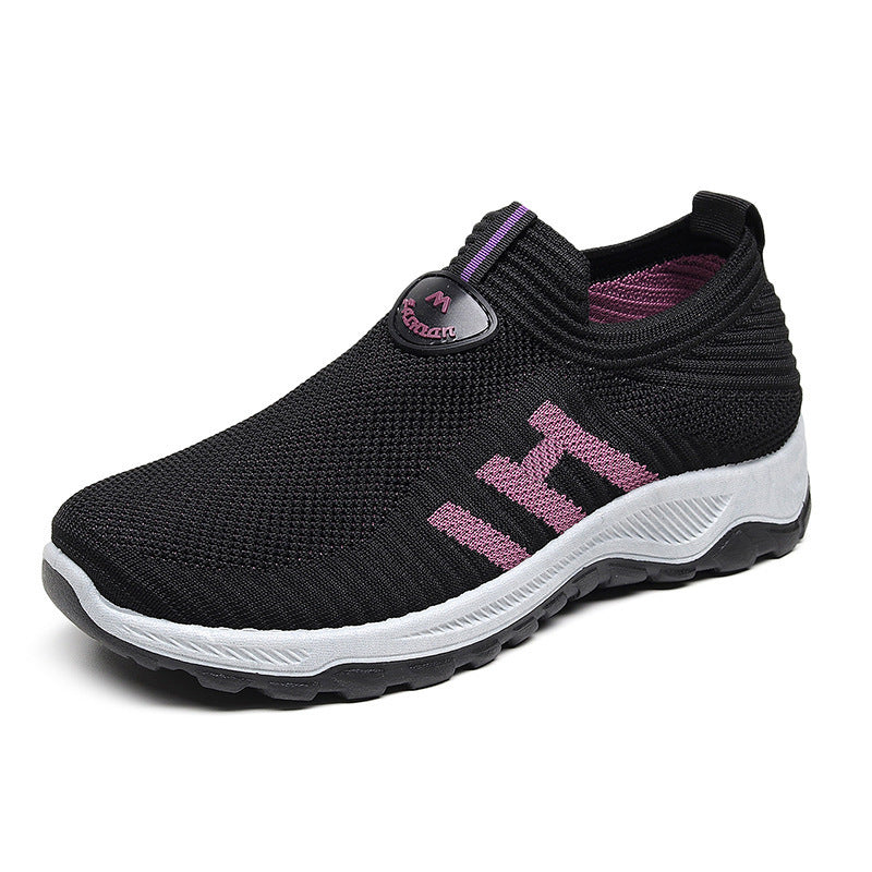 Damen Sportliche Slip-On Sneakers mit atmungsaktiver Oberflächenstruktur R&B