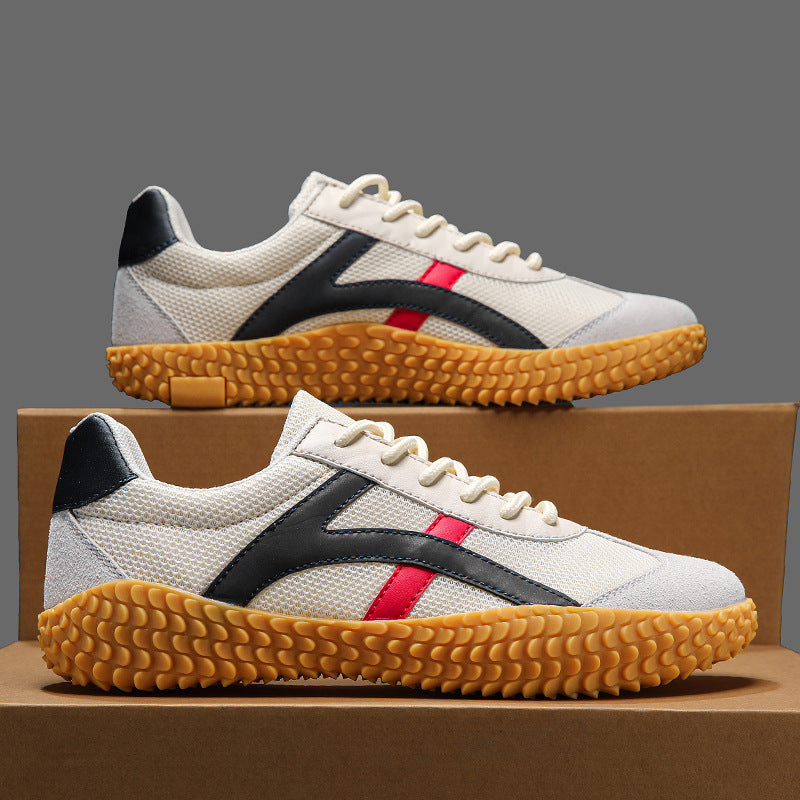 Unisex nan retro-urbaner Mesh-Sneaker mit profilierter Gummilaufsohle und Veloursleder-Zehenkappe R&B