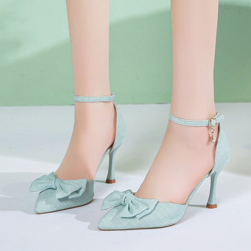 Damen elegante Pumps mit Schleife R&B