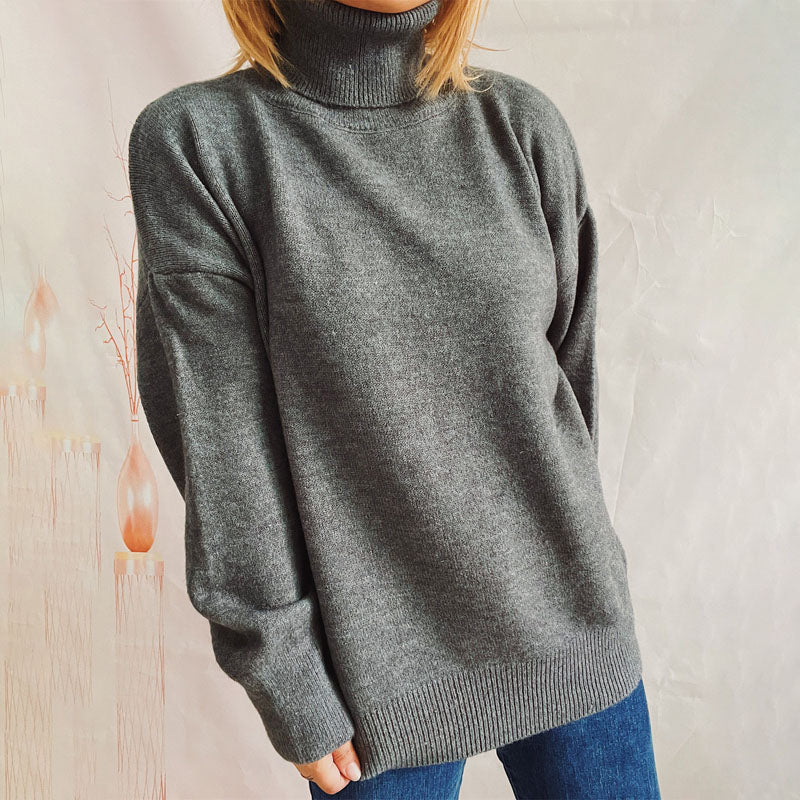 R&B | Einfarbiger Warmer Strickpullover Für Alltag