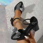 Damen Glamouröse Pumps mit glitzerndem Schleifendetail R&B