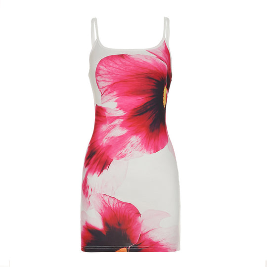 Damen Freizeit-Maxikleid mit floralem Druck und eleganten Spaghettiträgern R&B