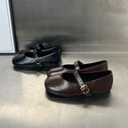 Damen Elegante Ballerinas mit modischem Riemenverschluss R&B