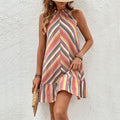 Damen Sommerkleid mit schmeichelndem Schnitt und modischen Streifendesign R&B