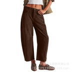Damen Bequeme und stylische Palazzo-Hosen mit seitlichen Taschen R&B