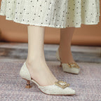 Damen eleganter Sling-Pump mit dekorativem Schmuck