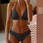 Damen Triangel-Bikini mit Rüschendetails und verstellbaren Trägern R&B