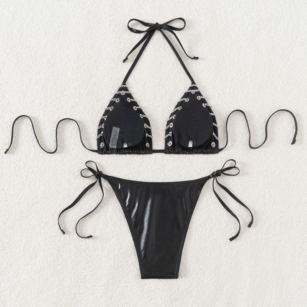 Damen verführerischer Triangel-Bikini mit detailverliebten Akzenten R&B