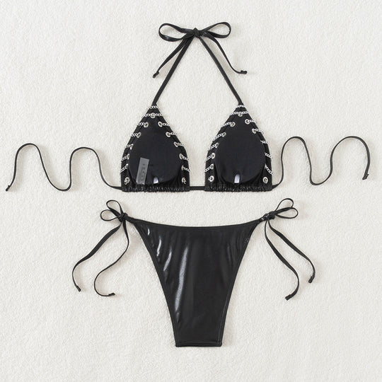 Damen verführerischer Triangel-Bikini mit detailverliebten Akzenten R&B