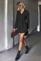 Damen Blusenkleid mit taillierter Schnürung und eleganter Knopfdetailierung R&B
