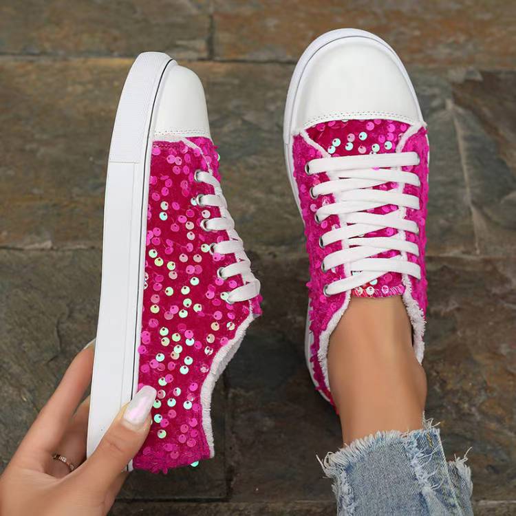 Damen Glamouröse Sneakers mit funkelnden Pailletten R&B