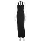 Damen Elegantes Maxikleid mit Halterneck und figurbetontem Schnitt R&B