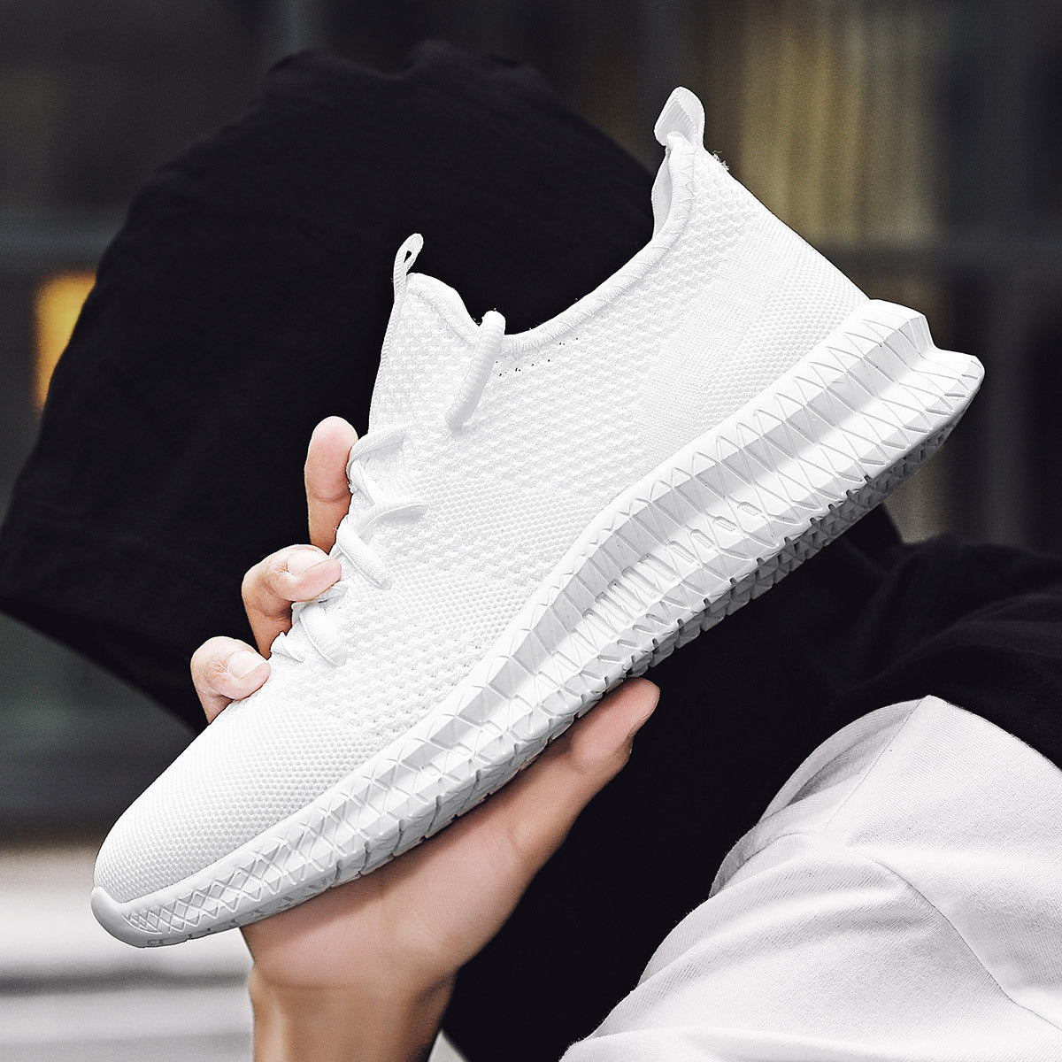 Damen Atmungsaktive Laufsneaker mit flexiblem Strickdesign R&B