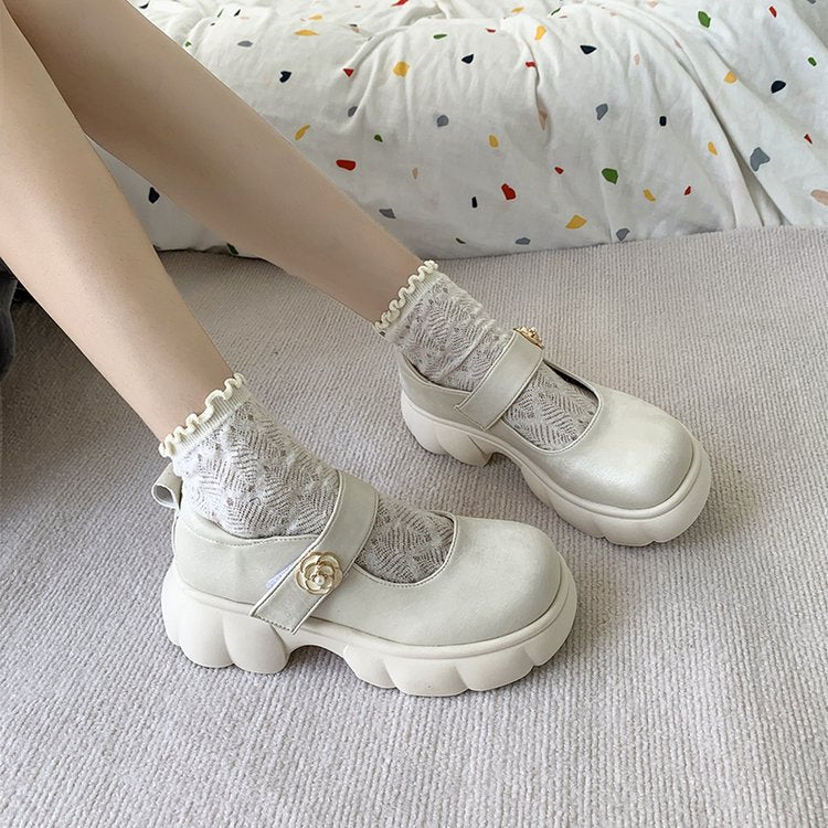 Damen modische Mary Jane Schuhe mit dekorativer Schnalle und komfortabler Sohle R&B