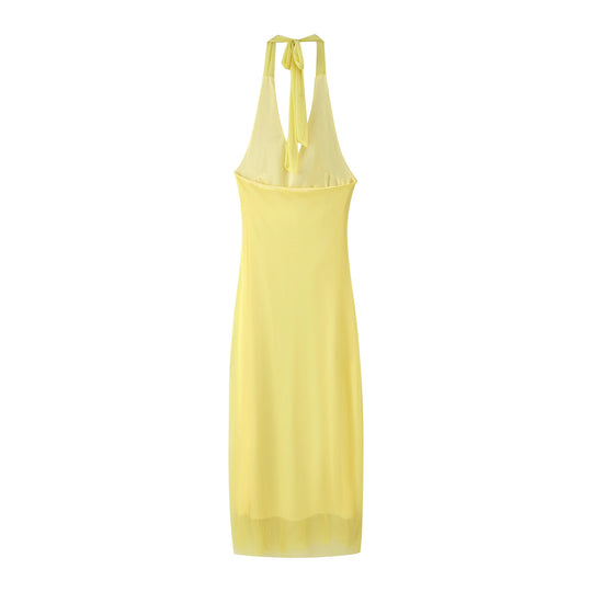 Damen Maxikleid mit voluminösem Rüschendesign R&B