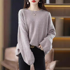 Damen Oversized Strickpullover mit weitem Schnitt und langen Ärmeln R&B