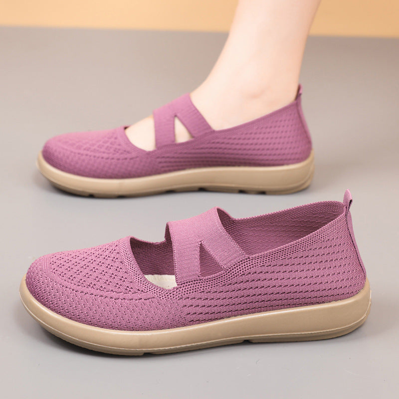 Damen leichte und atmungsaktive Ballerinas mit flexiblem Obermaterial R&B