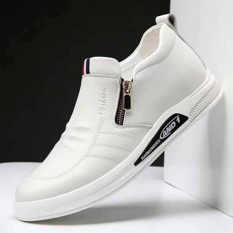 Herren Elegante und komfortable Leder-Slipper mit Reißverschluss R&B