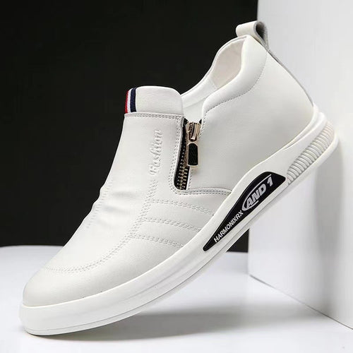Herren Elegante und komfortable Leder-Slipper mit Reißverschluss R&B