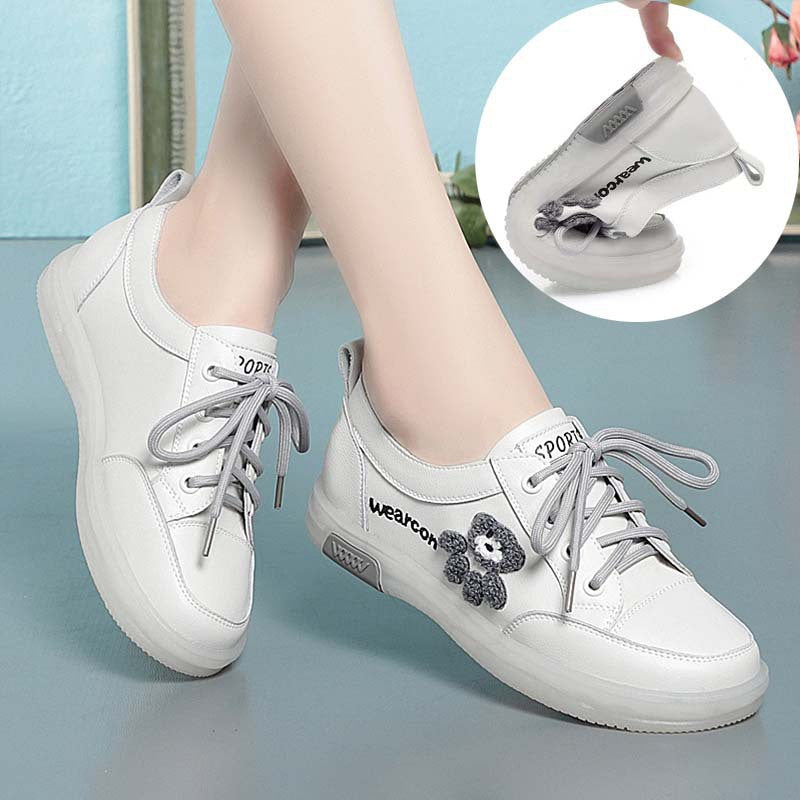 Damen Sportliche Sneaker aus hochwertigem Leder mit verspieltem Motiv und komfortabler Dämpfung R&B