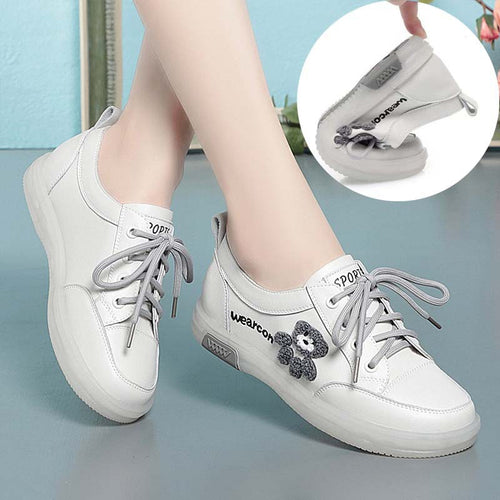 Damen Sportliche Sneaker aus hochwertigem Leder mit verspieltem Motiv und komfortabler Dämpfung R&B