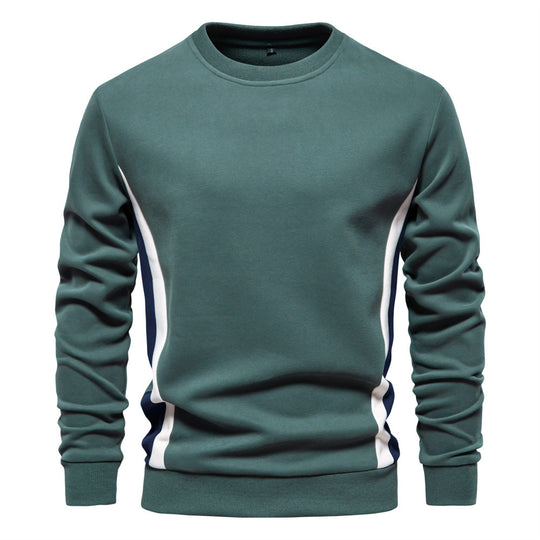 Herren nan Rundhals-Sweatshirt aus Baumwollmix mit seitlicher Kontrastpaspel und schmaler Silhouette R&B