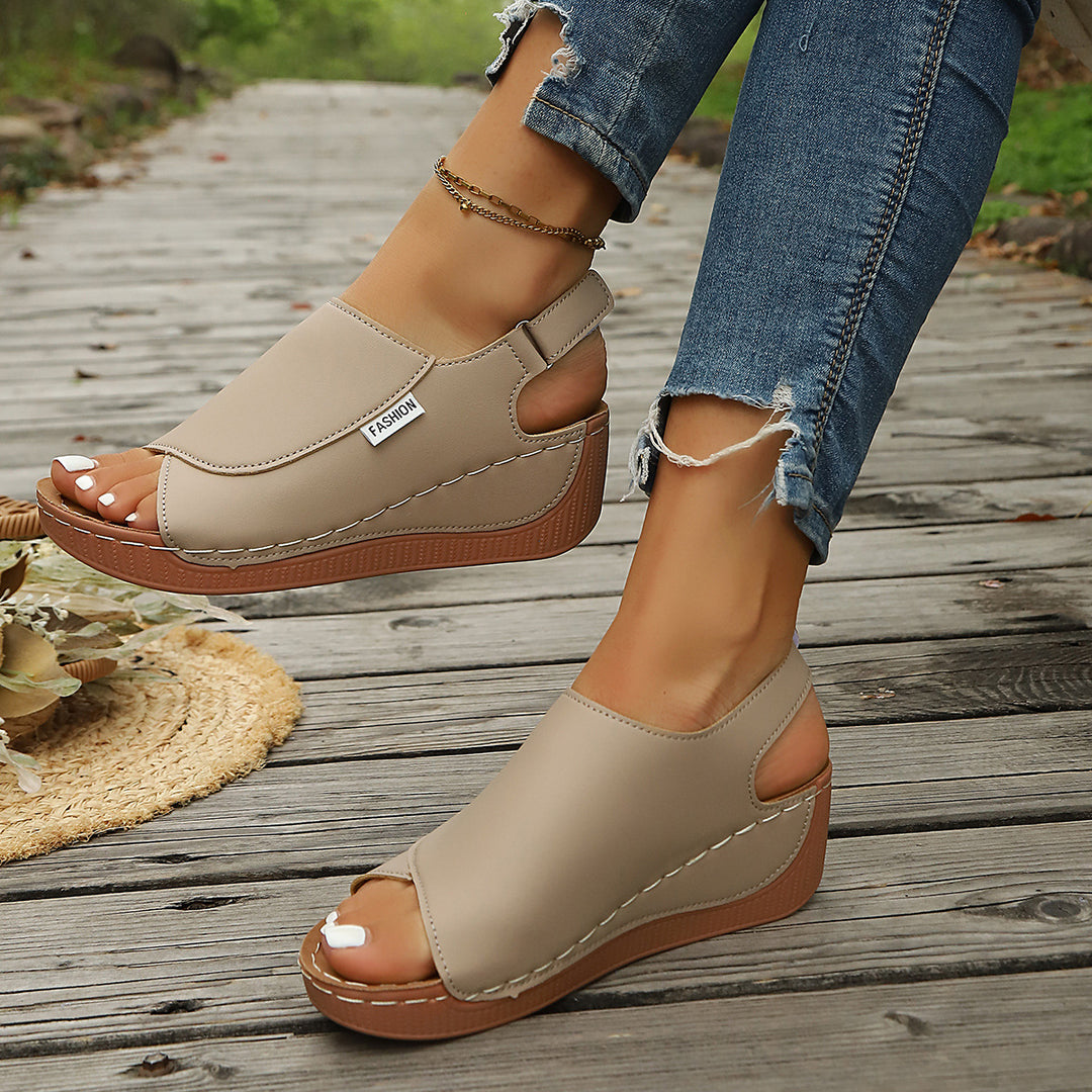 Damen modische und bequeme Plateau-Sandalen mit offenen Zehen R&B