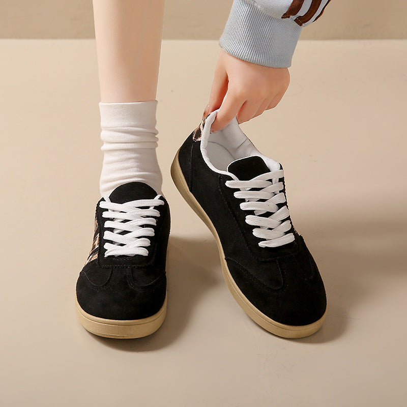 Damen Sneakers aus Wildleder mit modischem Leopardenmuster R&B