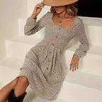 Damen Strickkleid mit Knopfleiste R&B