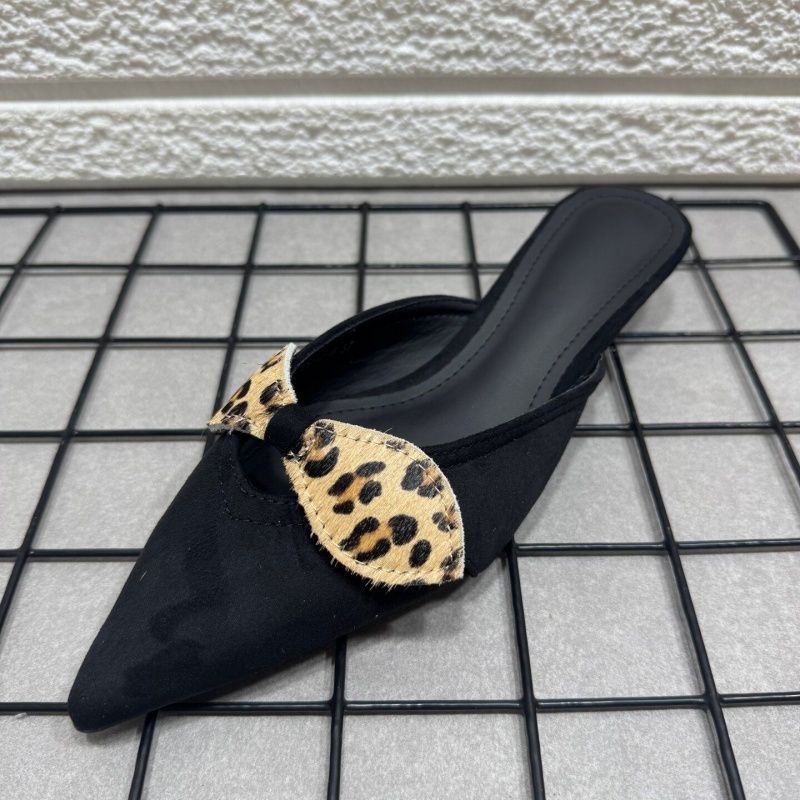 Damen elegante Slingback-Mules mit Leoparden-Schleifenverzierung