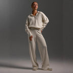 Damen Lässiges Poloshirt undweite Leggings Set R&B