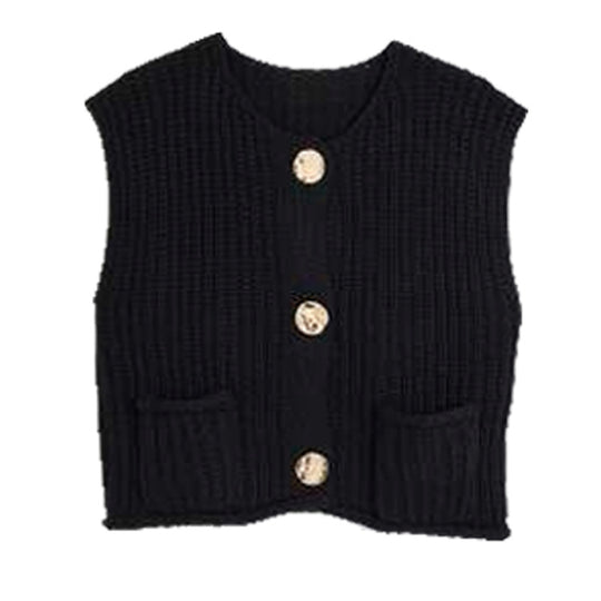 Damen Strickweste mit Knopfdetails und praktischen Taschen R&B
