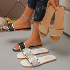 Damen Glamouröse und elegante Riemensandalen mit floralem Design R&B