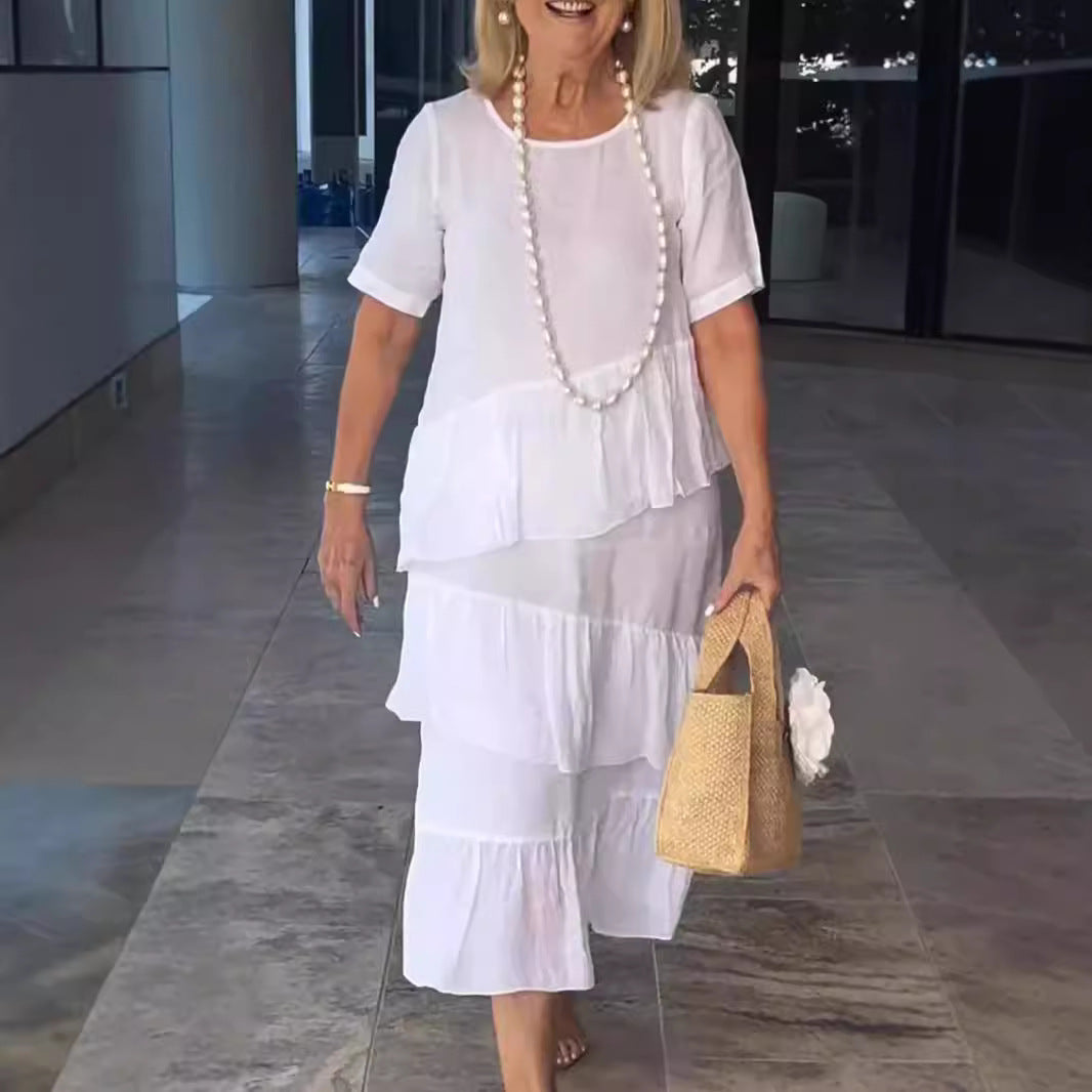 Damen sommerliches Freizeitkleid mit schwingendem Saum R&B
