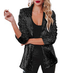 Damen Paillettenjacke mit weitem Schnitt und eleganten Details R&B
