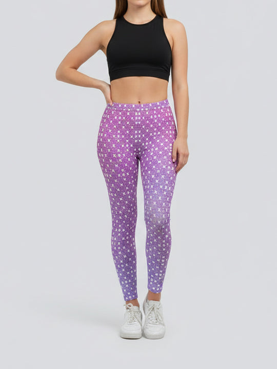 Damen Sportleggings mit stylischem Sternen-Design und hohem Bund R&B