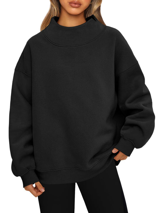 Damen Hochwertiger Stehkragen-Sweater R&B
