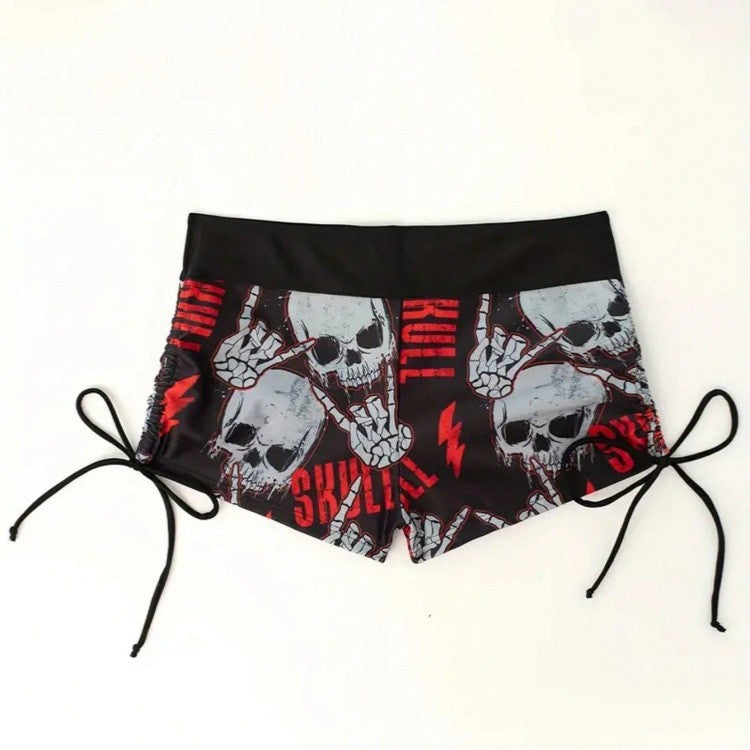 Damen Bikini-Set mit tiefem V-Ausschnitt und kontrastierenden Shorts R&B