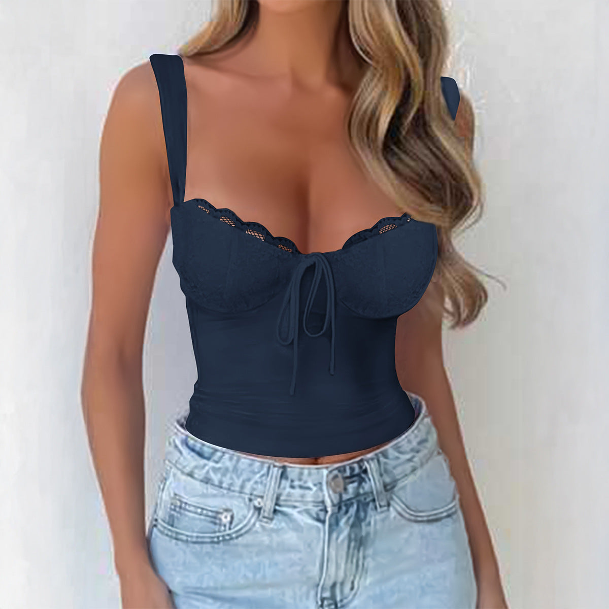 Damen Spitzen Trägertop mit raffiniertem Knoten-Design R&B