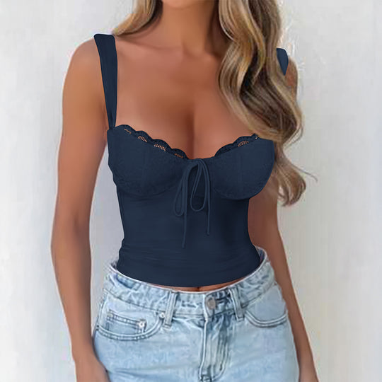 Damen Spitzen Trägertop mit raffiniertem Knoten-Design R&B