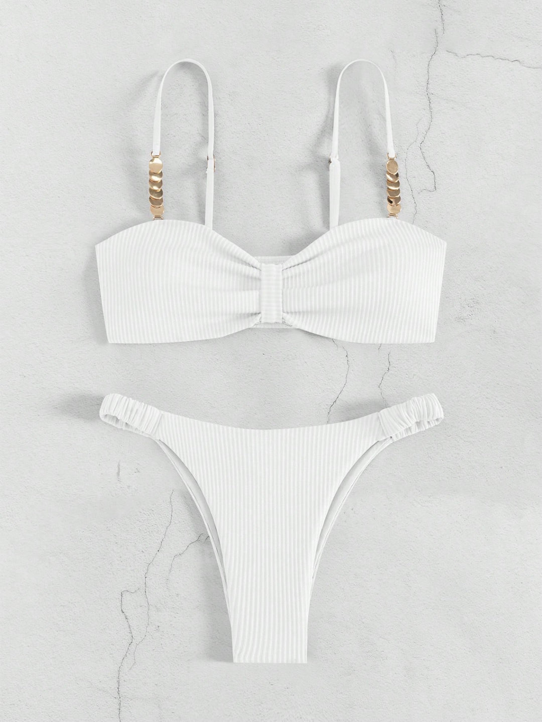 Damen Bustier-Bikini mit elegantem Schleifen-Design und modischen Akzenten R&B
