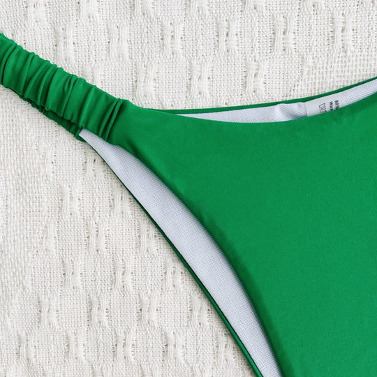 Damen Hochgeschnittener Bikini mit gekreuzten Trägern R&B